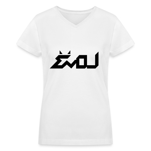 Evol Logo in Black Women's V-Neck - Women's V-Neck T-Shirt