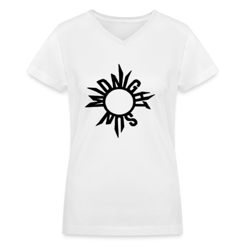 B2ST Midnight Sun in Black Women's V-Neck - Women's V-Neck T-Shirt