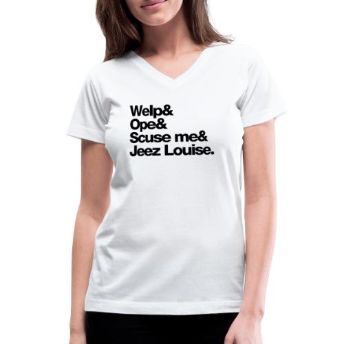 Midwest Series: Welp (Black) - Women's V-Neck T-Shirt