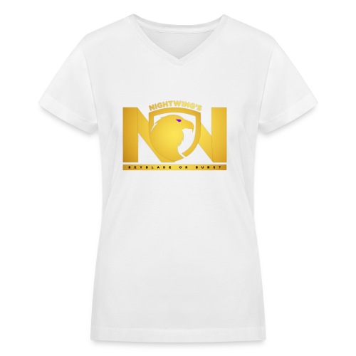 Nightwing All Gold Logo - Women's V-Neck T-Shirt