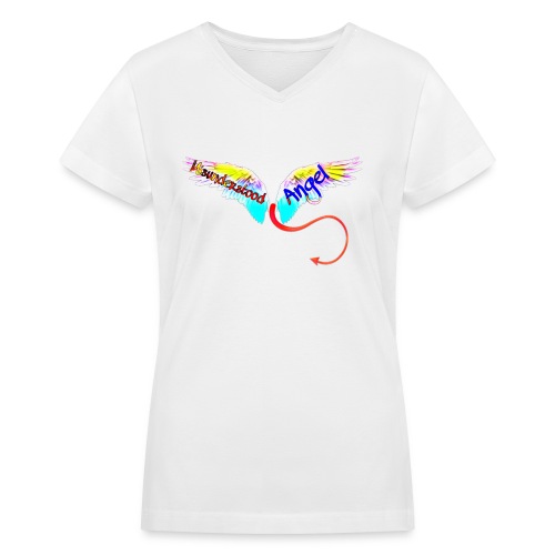 Misunderstood Angel (Angel Wings) - Women's V-Neck T-Shirt
