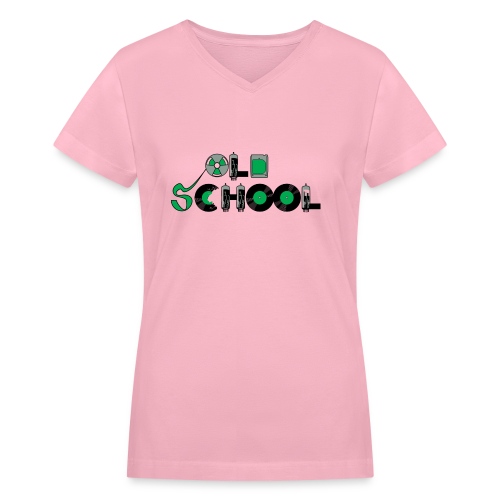 Old School Music - Women's V-Neck T-Shirt