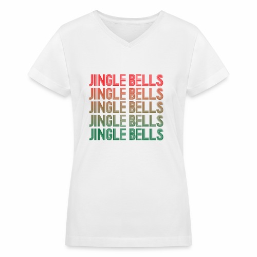 Jingle Bells Retro Snowy Christmas Pajama Gift. - Women's V-Neck T-Shirt
