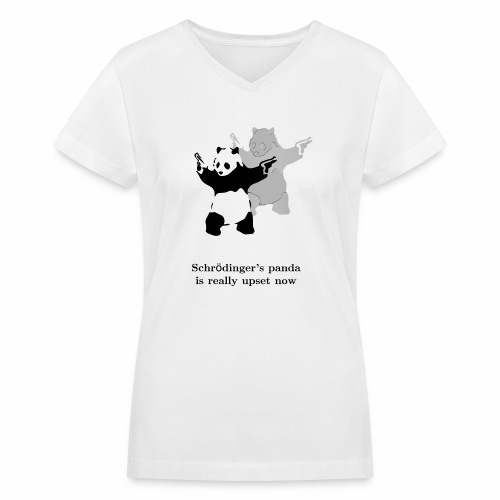 Schrödinger's panda is really upset now - Women's V-Neck T-Shirt