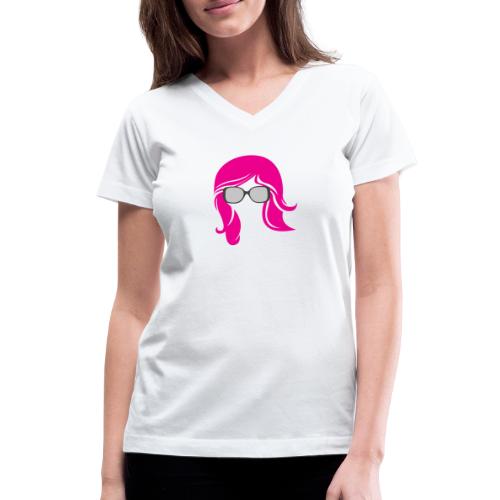 Geo Rockstar (her) - Women's V-Neck T-Shirt