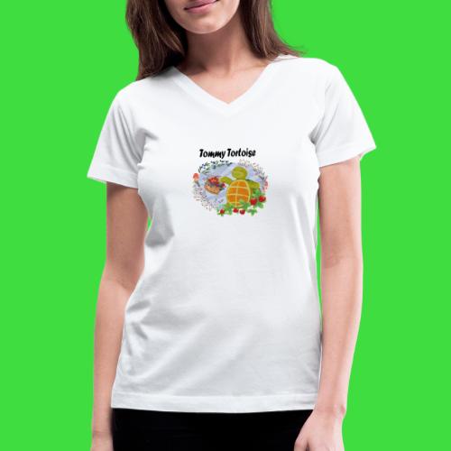 Tommy Tortoise white - Women's V-Neck T-Shirt