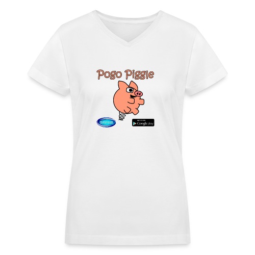 Pogo Piggle - Women's V-Neck T-Shirt