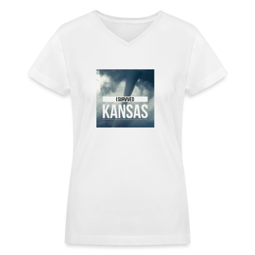 I survived Kansas - Women's V-Neck T-Shirt