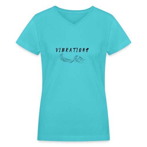 Vibrations Abstract Design - Women's V-Neck T-Shirt