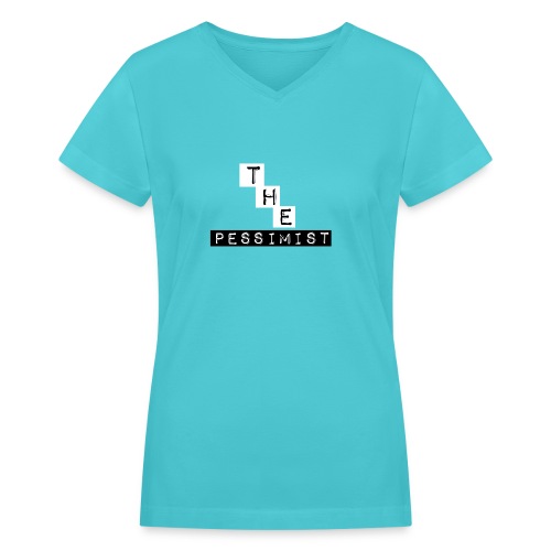 The Pessimist Abstract Design - Women's V-Neck T-Shirt