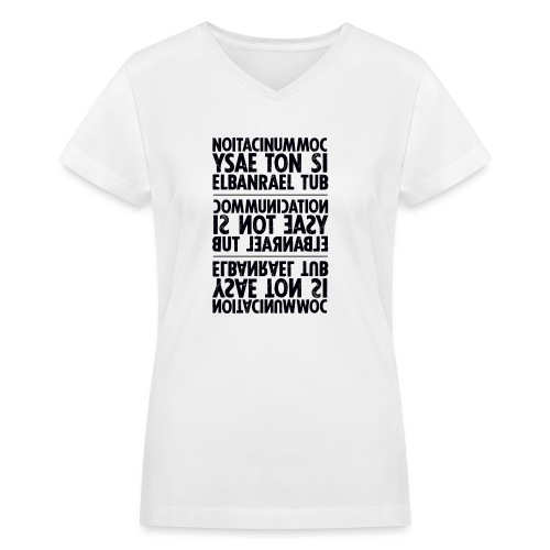 communication black sixnineline - Women's V-Neck T-Shirt