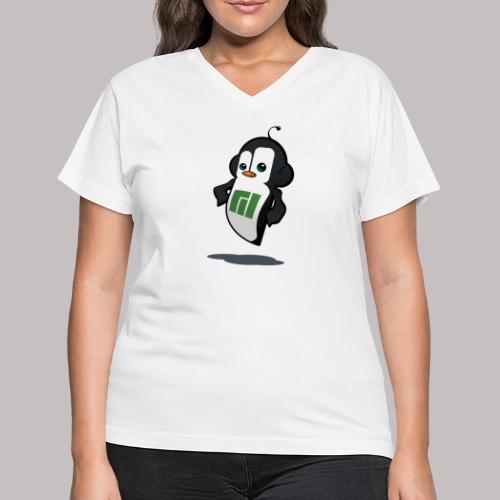 Manjaro Mascot confident right - Women's V-Neck T-Shirt