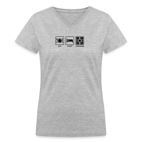 Eat Sleep Urb big fork - Women's V-Neck T-Shirt