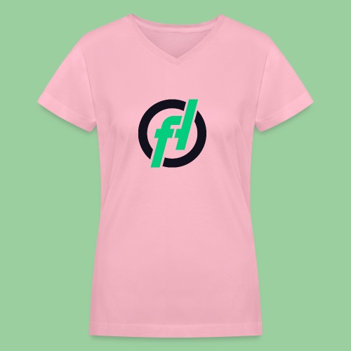 Fallout-Hosting Dark Icon - Women's V-Neck T-Shirt