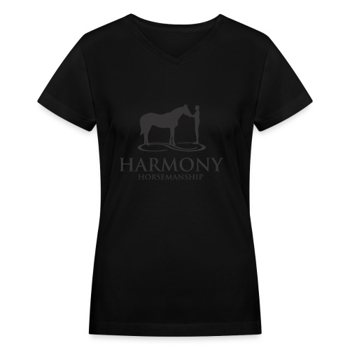 Harmony Horsemanship Blac - Women's V-Neck T-Shirt