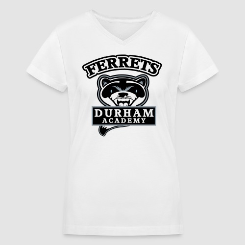 durham academy ferrets logo black - Women's V-Neck T-Shirt