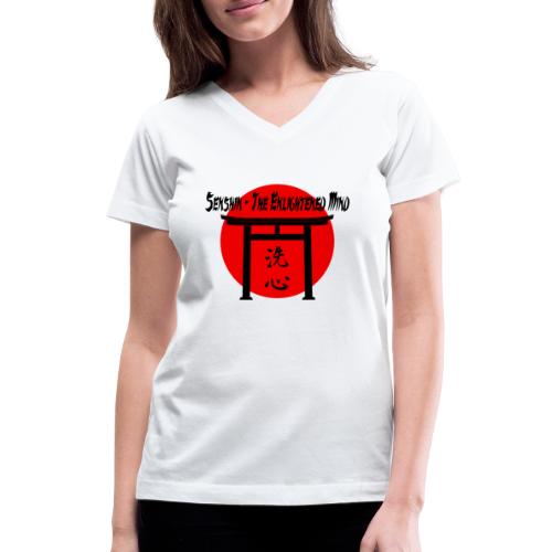 Senshin: The Enlightened Mind - Women's V-Neck T-Shirt