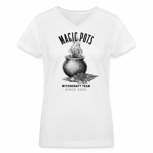 Magic Pots Witchcraft Team Since 2020 - Women's V-Neck T-Shirt