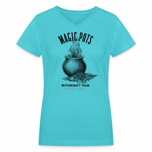 Magic Pots Witchcraft Team Since 2020 - Women's V-Neck T-Shirt