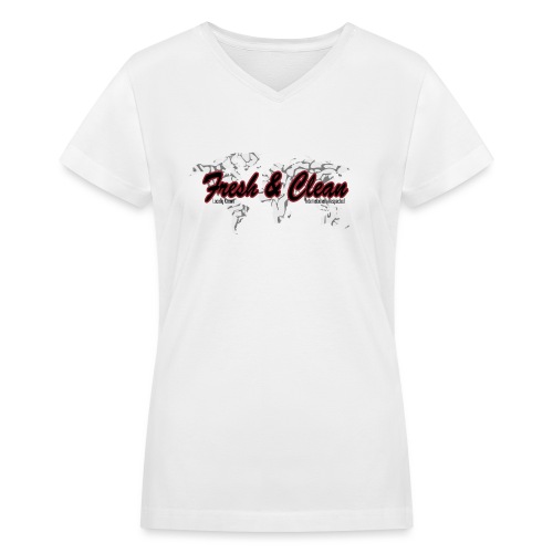 freashandcleanlogojordan1alternate - Women's V-Neck T-Shirt