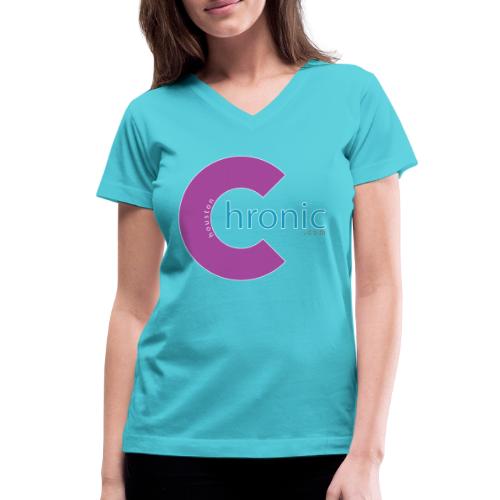 Houston Chronic - Purp C - Women's V-Neck T-Shirt
