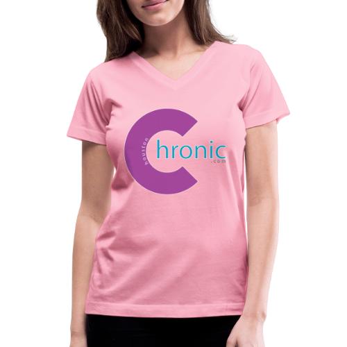 Houston Chronic - Purp C - Women's V-Neck T-Shirt