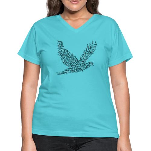 DOVE Peace in FLIGHT - Women's V-Neck T-Shirt