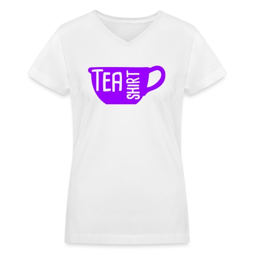 Tea Shirt Purple Power of Tea - Women's V-Neck T-Shirt