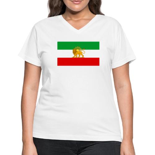 Flag of Iran - Women's V-Neck T-Shirt