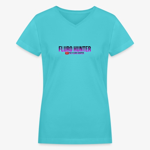 The Fluro Hunter Black And Purple Gradient - Women's V-Neck T-Shirt