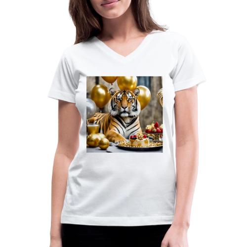 Festive Tiger Souvenirs Parties Special Events - Women's V-Neck T-Shirt