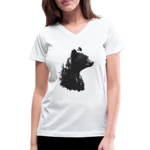 Forest Within the Bear - Women's V-Neck T-Shirt