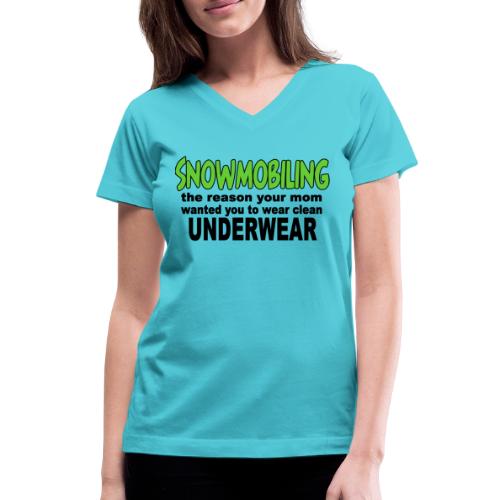 Snowmobiling Underwear - Women's V-Neck T-Shirt