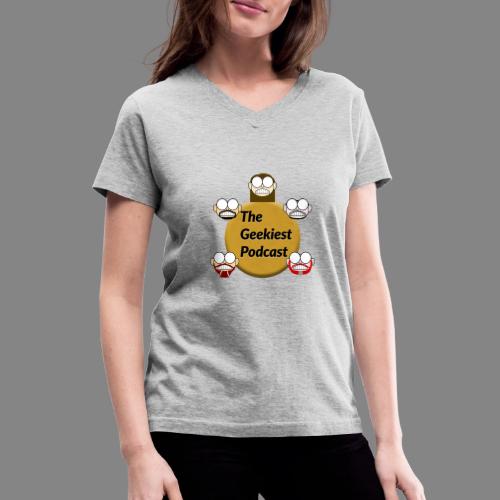 The Geekiest Podcast Logo - Women's V-Neck T-Shirt