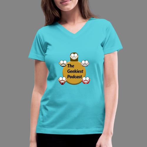 The Geekiest Podcast Logo - Women's V-Neck T-Shirt