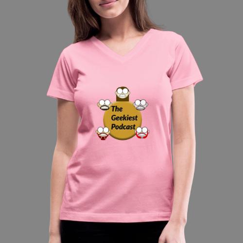 The Geekiest Podcast Logo - Women's V-Neck T-Shirt