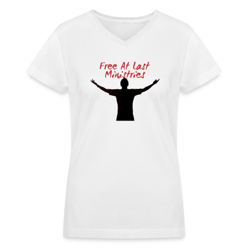 Free At Last Ministries Logo - Women's V-Neck T-Shirt