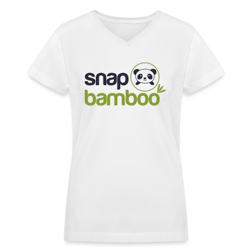 Snap Bamboo Square Logo Branded - Women's V-Neck T-Shirt