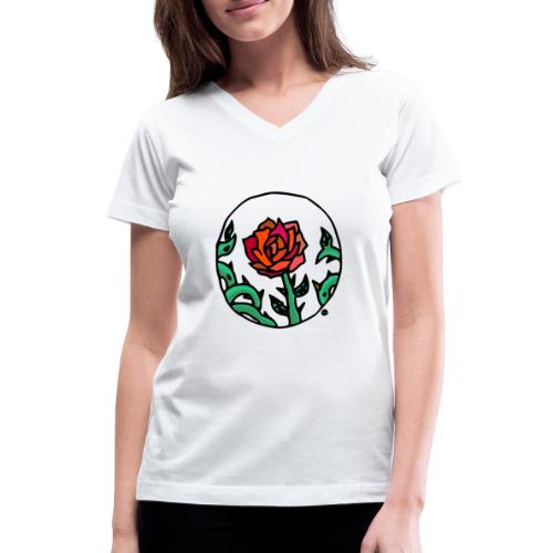 Rose Cameo - Women's V-Neck T-Shirt