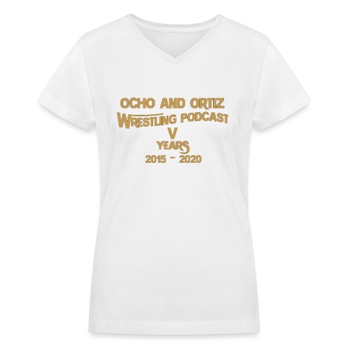 Ocho and Ortiz 5 Years Logo - Women's V-Neck T-Shirt