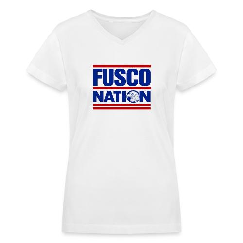 Fusco Nation with Eagle (250th Show Commemorative) - Women's V-Neck T-Shirt