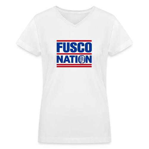Fusco Nation with Mic (250th Show Commemorative) - Women's V-Neck T-Shirt