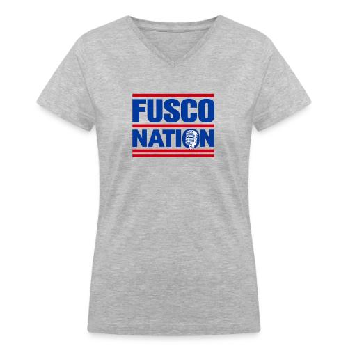 Fusco Nation with Mic (250th Show Commemorative) - Women's V-Neck T-Shirt