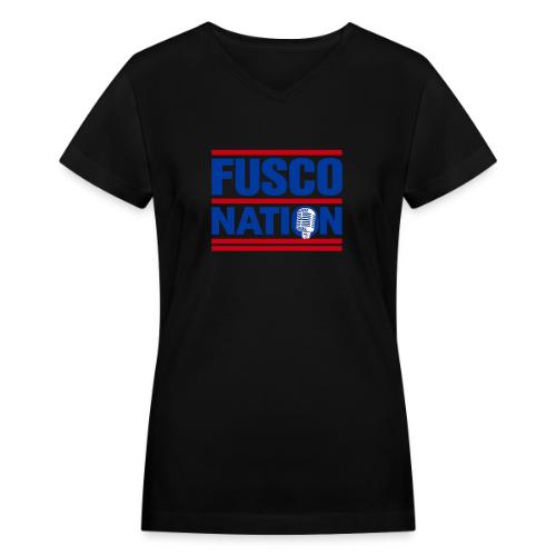Fusco Nation with Mic (250th Show Commemorative) - Women's V-Neck T-Shirt