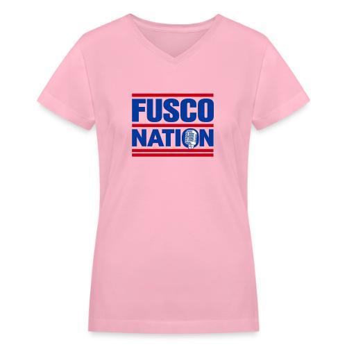 Fusco Nation with Mic (250th Show Commemorative) - Women's V-Neck T-Shirt
