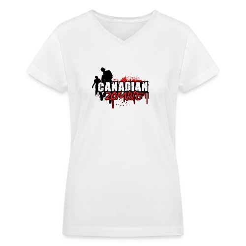 Canadian Zombie - Women's V-Neck T-Shirt