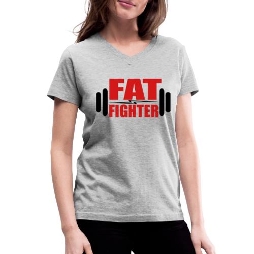 Fat Fighter - Women's V-Neck T-Shirt
