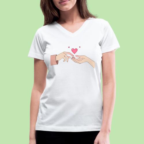 Valentine’s Touch - Women's V-Neck T-Shirt