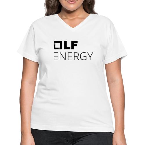 LF Energy White Logo Stacked - Women's V-Neck T-Shirt