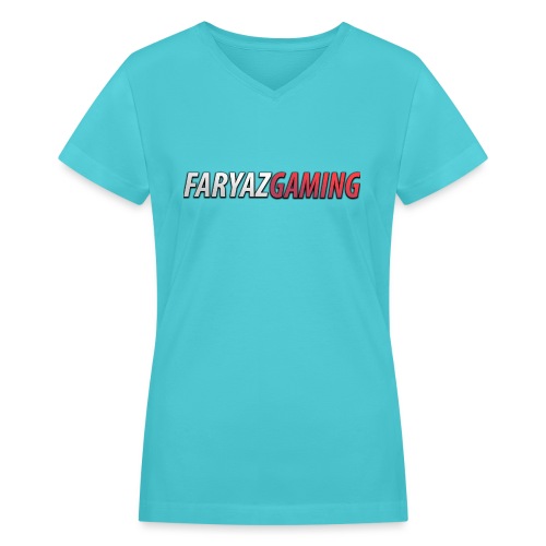 FaryazGaming Text - Women's V-Neck T-Shirt